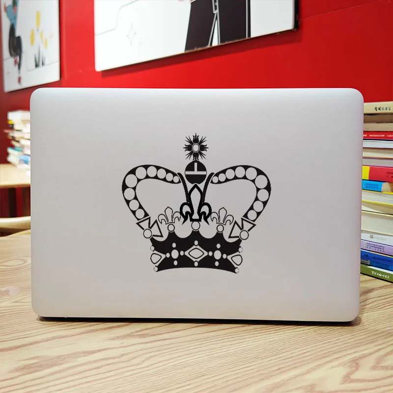 King Crown Creative Decor Laptop Sticker for Apple MacBook Air Pro 14 Retina 13 15 Inch Mac Cover Skin Vinyl Asus Notebook Decal