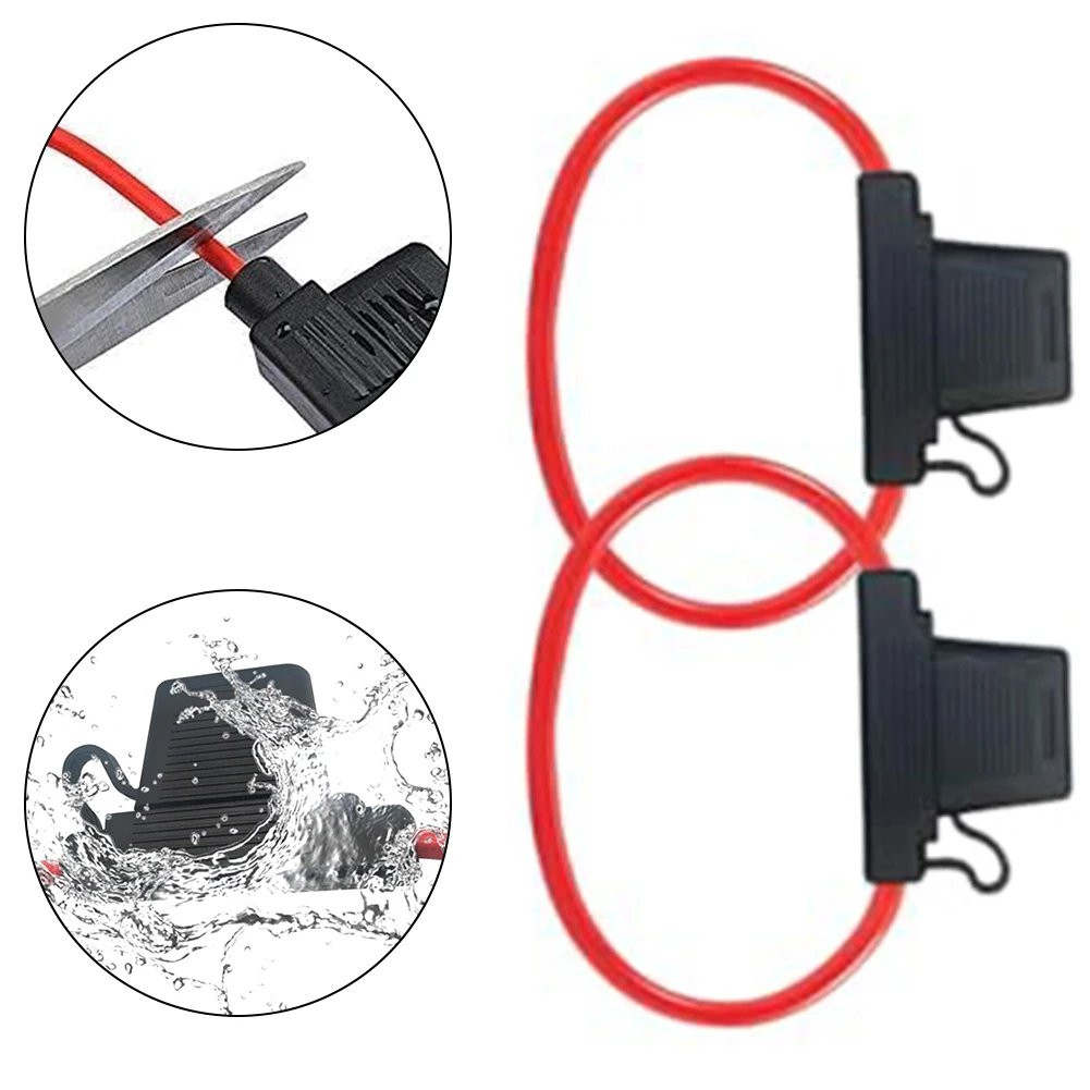2Pcs 10 AWG Car Inline Fuse Holder With 50A Fuses For Truck RV Motorcycle Solar DC 12V 24V 32V Electrical Protection