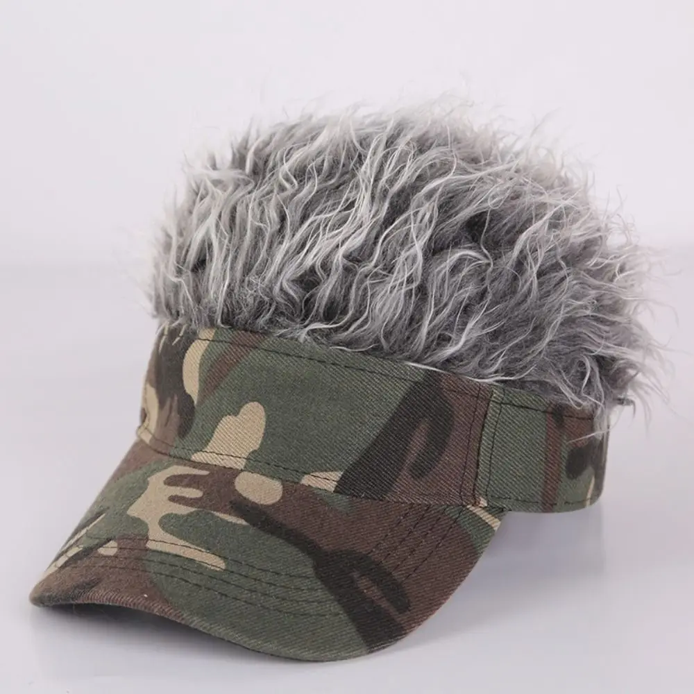 Fashion Hip-Hop Wig Hat Outdoor Sport Prank Baseball Hat Cotton Casual Fake Hair Cap for Men