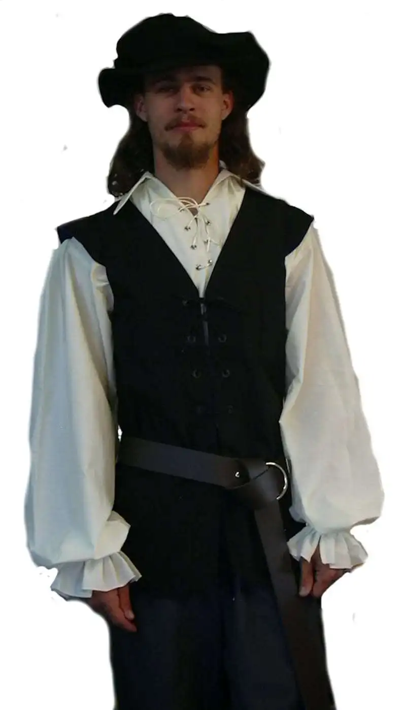 Steampunk Adult Pirate Vest Plus Size Men Costume Carnval Medieval Renaissance Gothic Sleeveless Vest S-XXXL