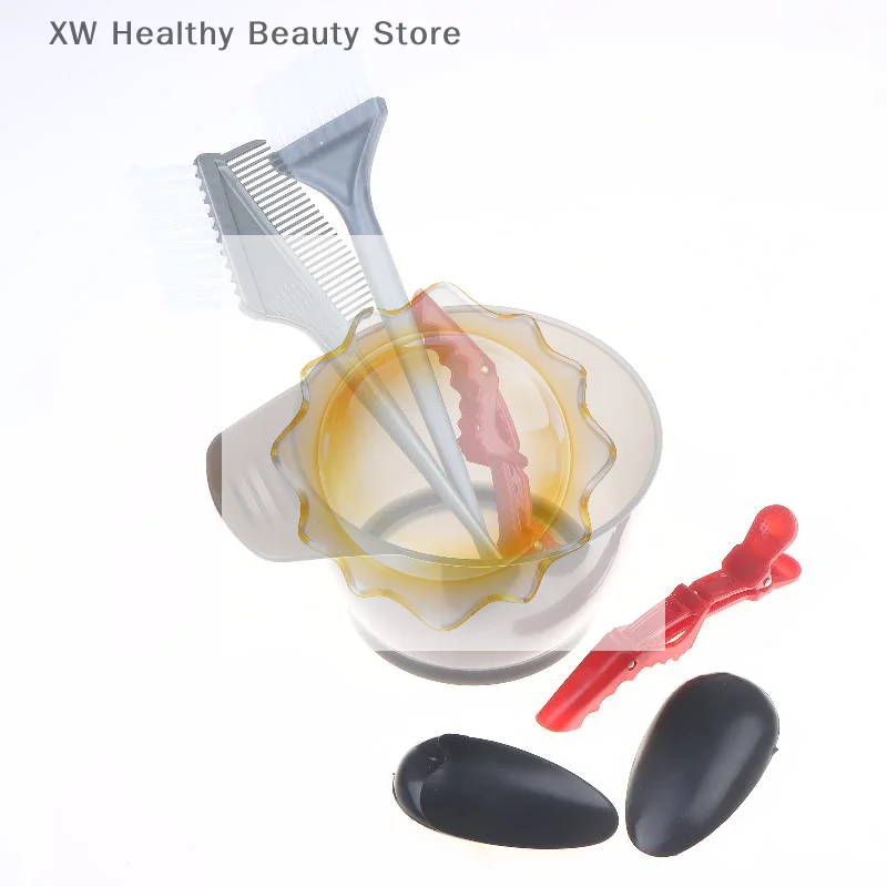 

Набор для окрашивания волос: 7 предметов (щетки, чаша, расческа, зажимы) для салона и домашнего использования, инструменты для окрашивания и отбеливания волос