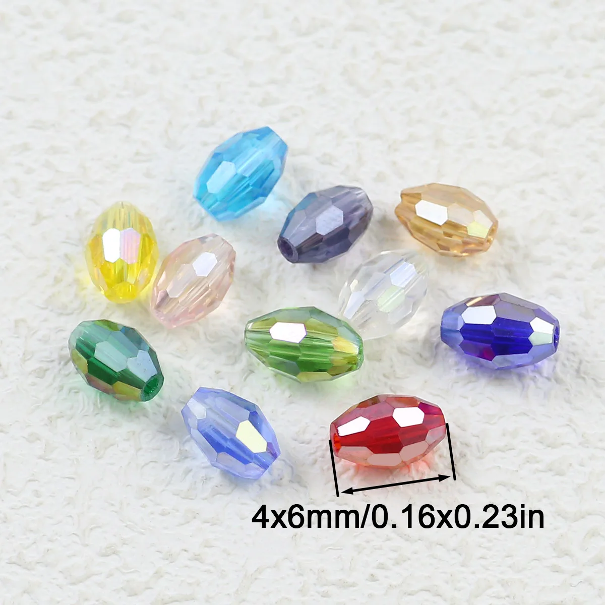 100pcs 4x6mm Rice Grains Shape Austrian Crystal Oval Glass Ball Spacer Loose Beads For Jewelry Making DIY Bracelets Accessories