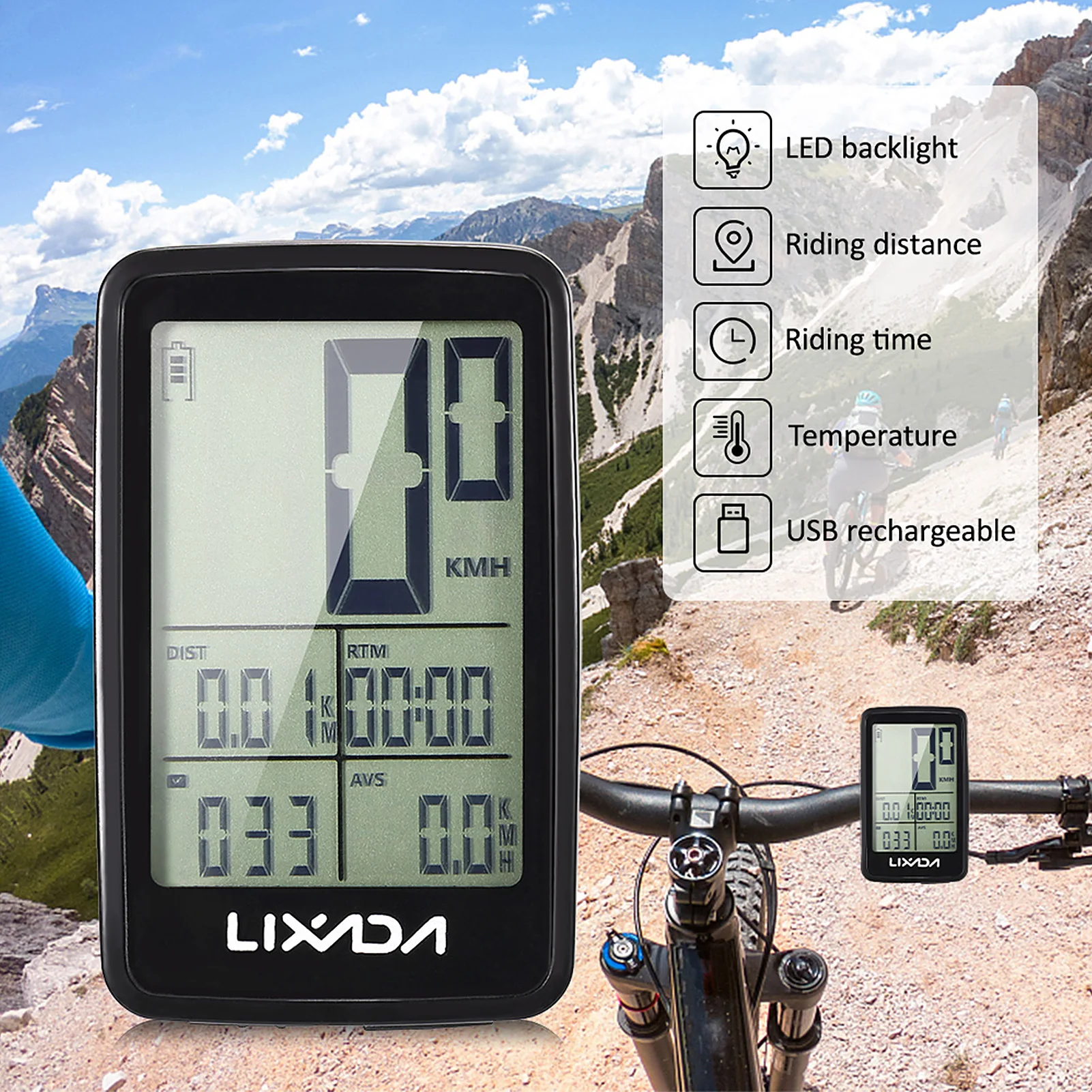 Lixada Bike Computer Mount Holder for Lixada USB Rechargeable Wireless Bike Cycle Computer Bicycle Speedometer Odometer