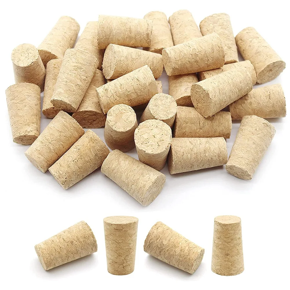 100Pcs Tapered Wine Cork Reusable Wood Corks Creative Portable Sealing Wine Stopper Wine Bottle Cover For Bottles Wine