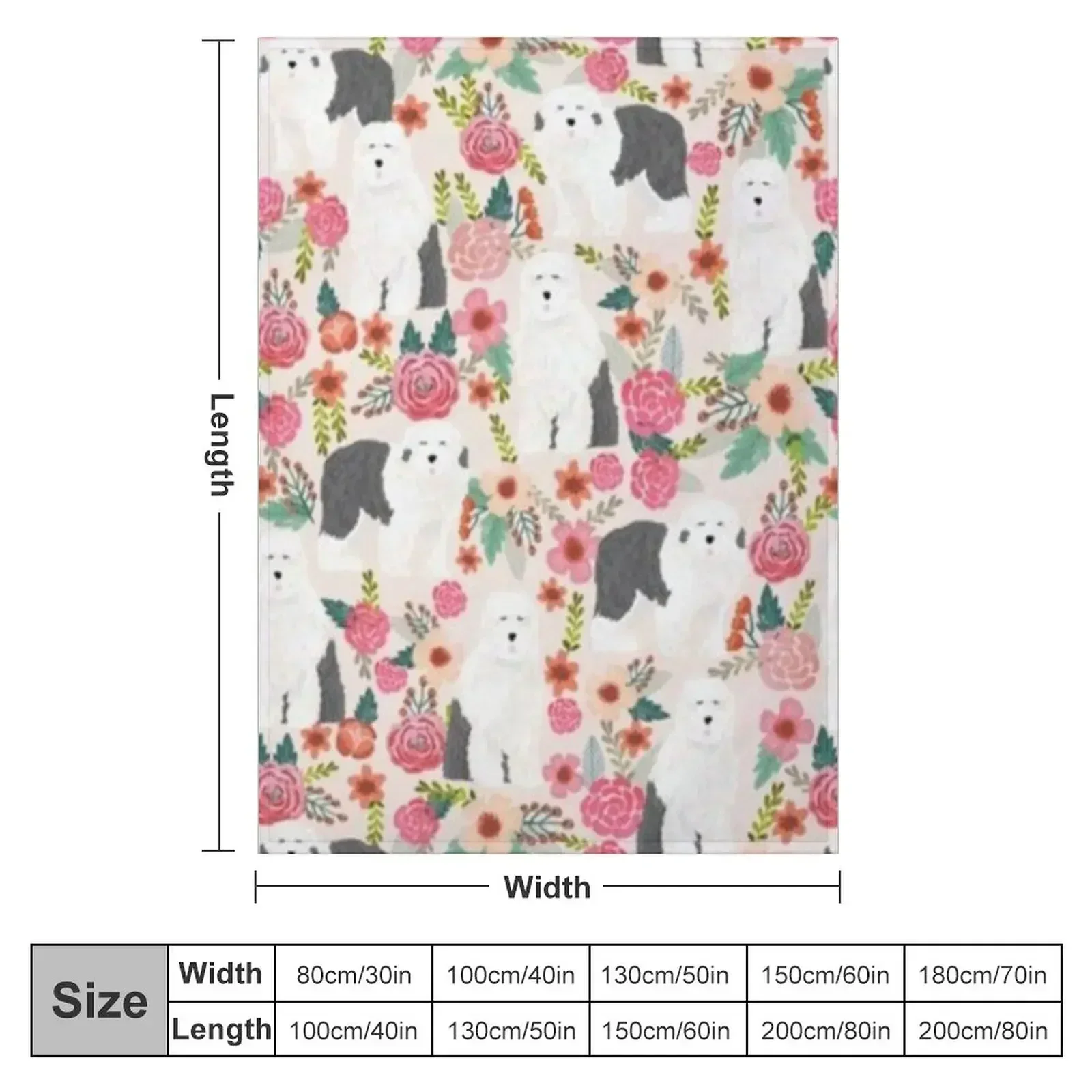 OLD ENGLISH SHEEPDOG Throw Blanket Luxury Flannel Fabric Beach Bed linens Blankets
