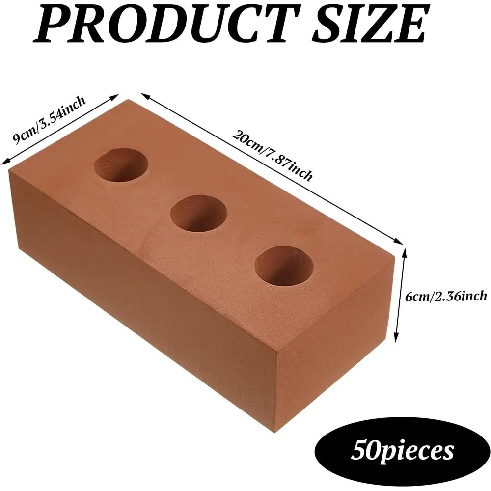 Juego de bloques de construcción de espuma de 50 piezas para niños, juguete apilable grande y redondo estilo Cinderblock, 8x4x2,4 pulgadas