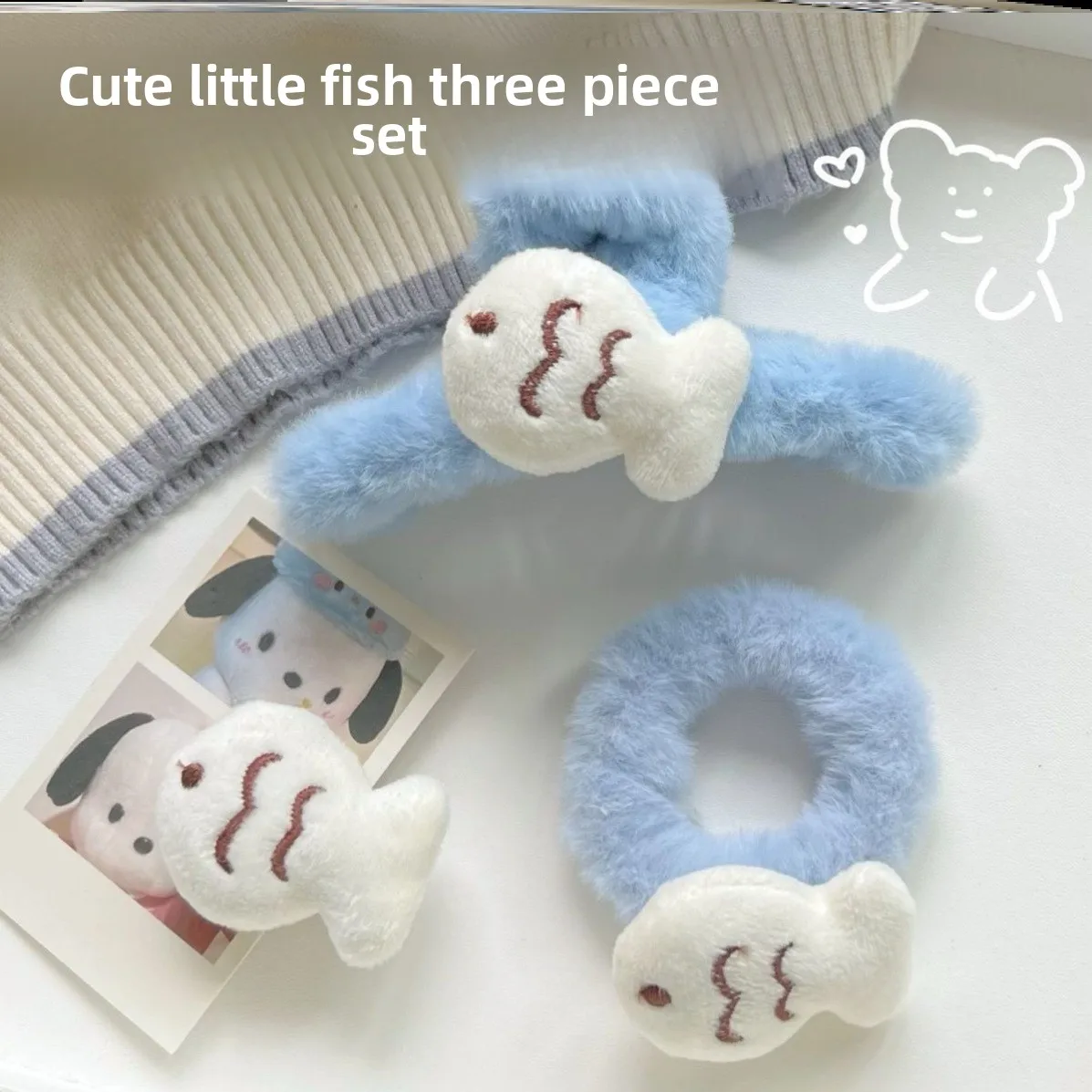 

Adorable and cute plush fish hair clips and hair bands for girls