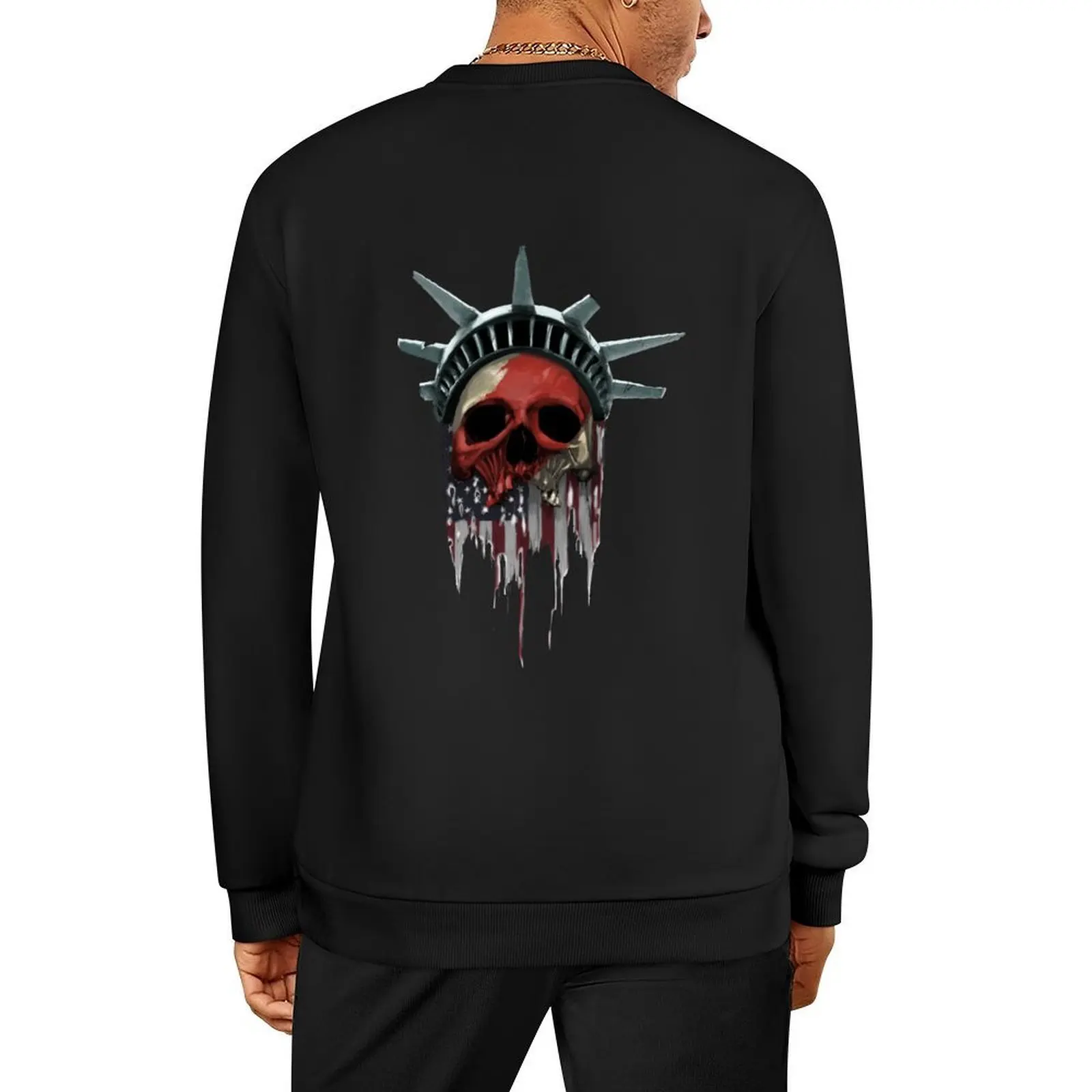 

Liberty Skull Pullover autumn jacket men japanese style men's clothing korean clothes sweatshirt men
