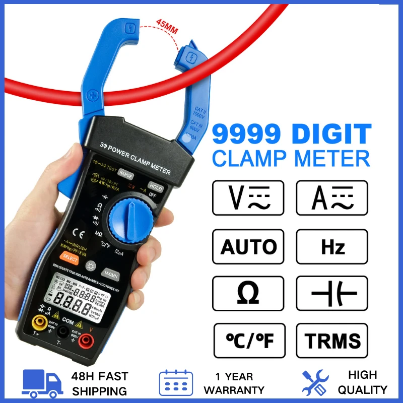 

BT-580P 3-фазный мощный мультиметр True-RMS с 9999 отсчетов, напряжение и амперметр переменного/постоянного тока, кВт/л.с., коэффициент мощности, KVA/VAR,