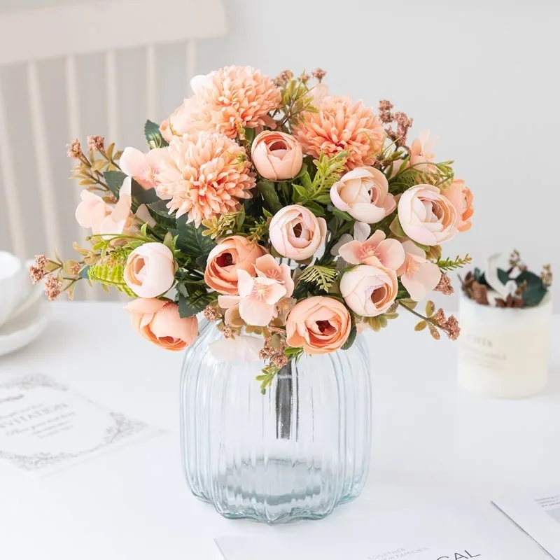 6 Stück Künstliche Blumenknospen Bouquet DIY Süßigkeitenbox Vase Raumdekoration Festivalgirlande Hochzeit Seide Outdoor DIY Geschenk Requisite – Detail 1