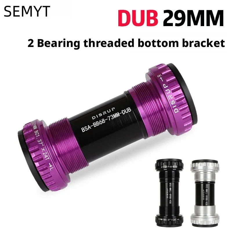 SEMYT DUB Center Axle 29mm Aluminum Alloy 2-Perin 68-73MM Screw in Mountain Bike Threaded Center Axle
