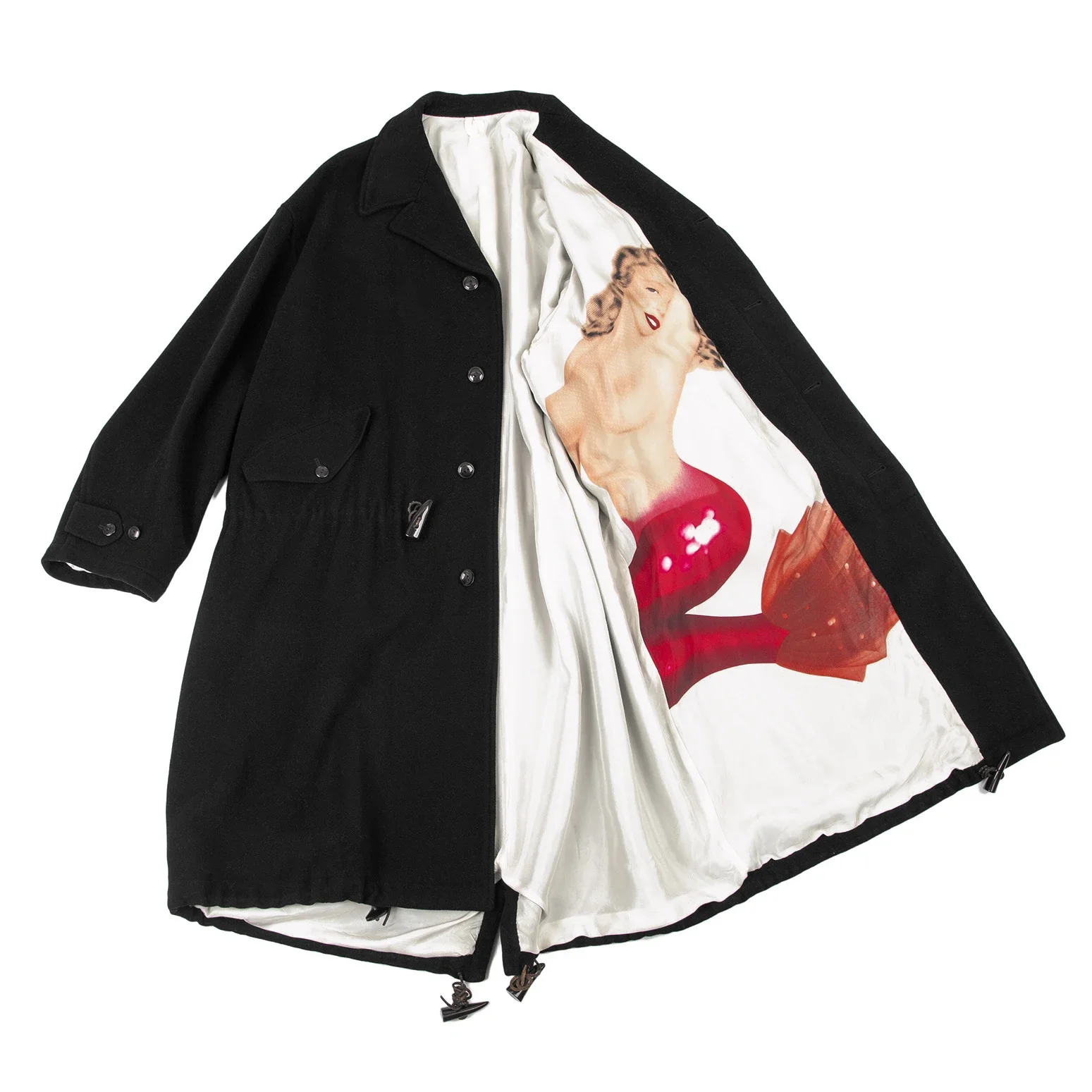 

YOJI OOAK шерстяной силуэт с принтом Мэрилин, ветровка больших размеров, шерстяное пальто, мужская повседневная куртка средней длины