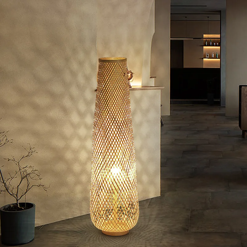 

Dining Room B & B Floor Lamp Living Room Bedroom Tea Room Zen Tatami Style Bamboo Floor Lamp