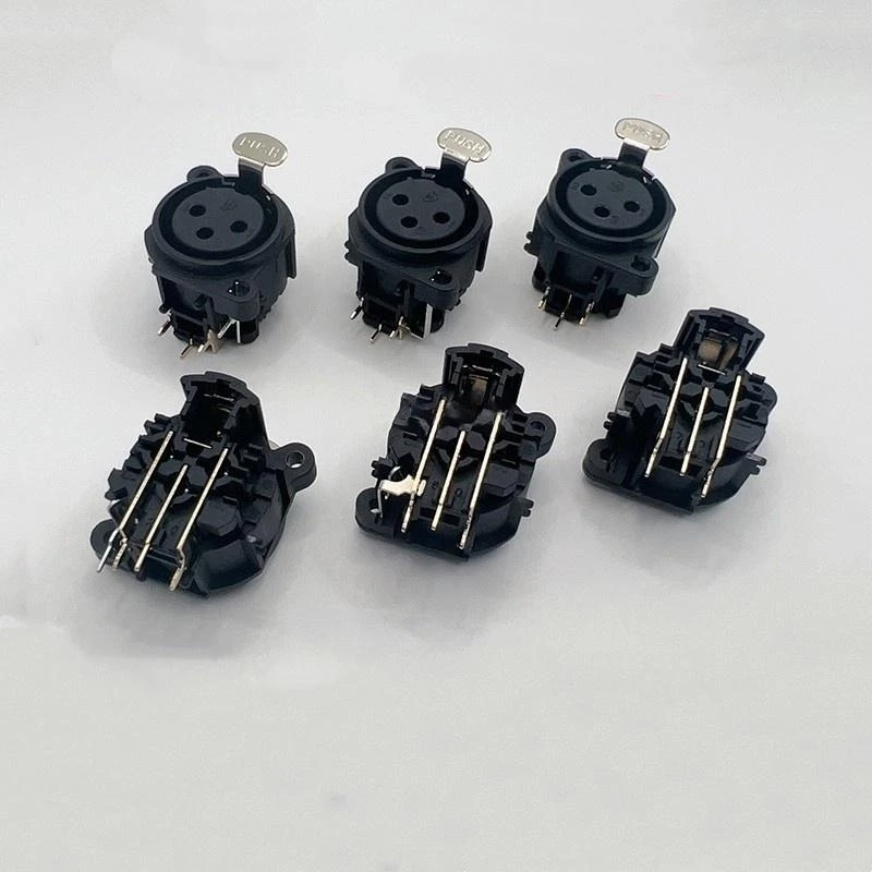 2PCS Mixer XLR 3 Pin Female Socket 3 Holes XLR Audio Balanced Socket Pure Copper Plated High Quality
