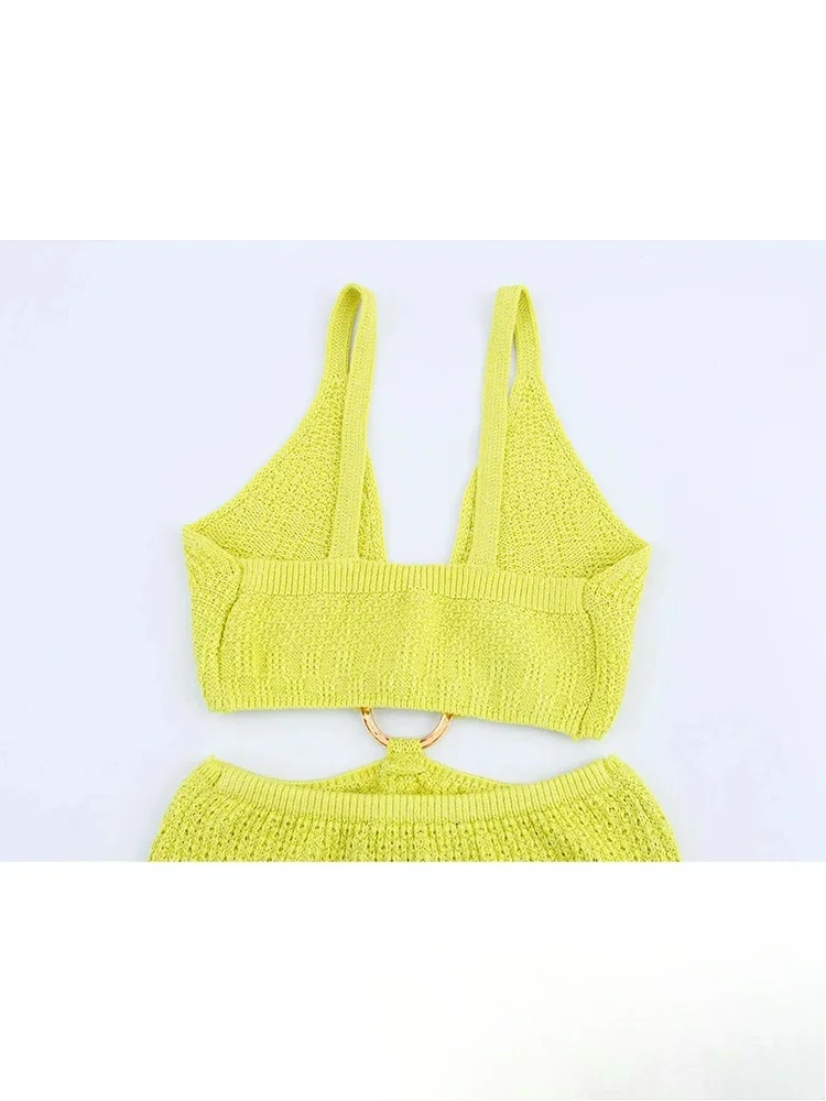 فستان نسائي أنيق مثير من KONDALA فستان قصير طويل مفرغ بدون أكمام موضة جديدة 2025 فستان حفلات الشاطئ للربيع والصيف