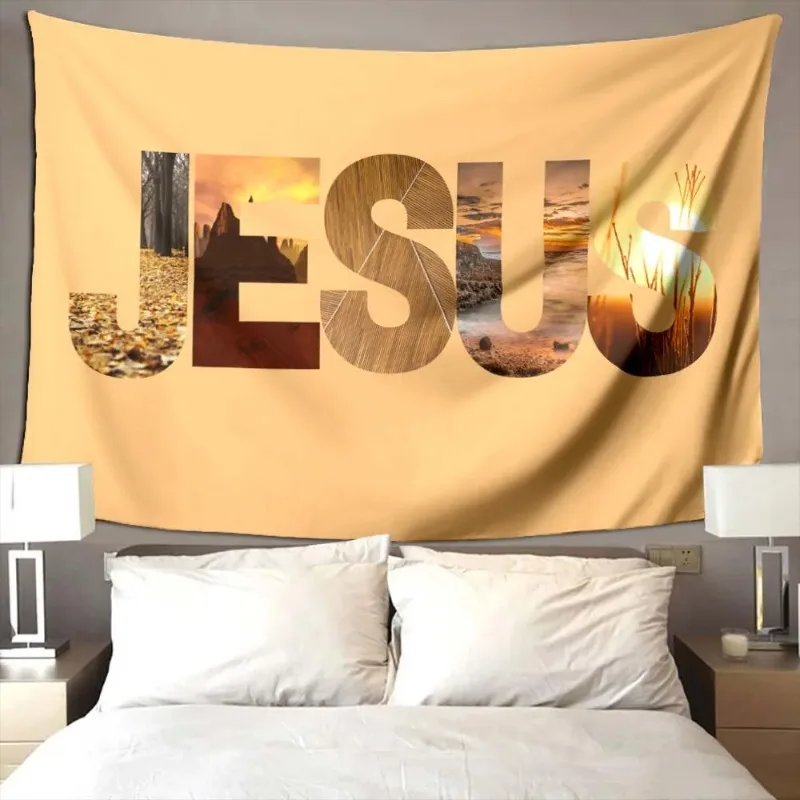 Tapestry Christianity for Bedroom Wall Apartment Wall Hanging Blessed Christian Gifts for Living Room Decoration Women Men