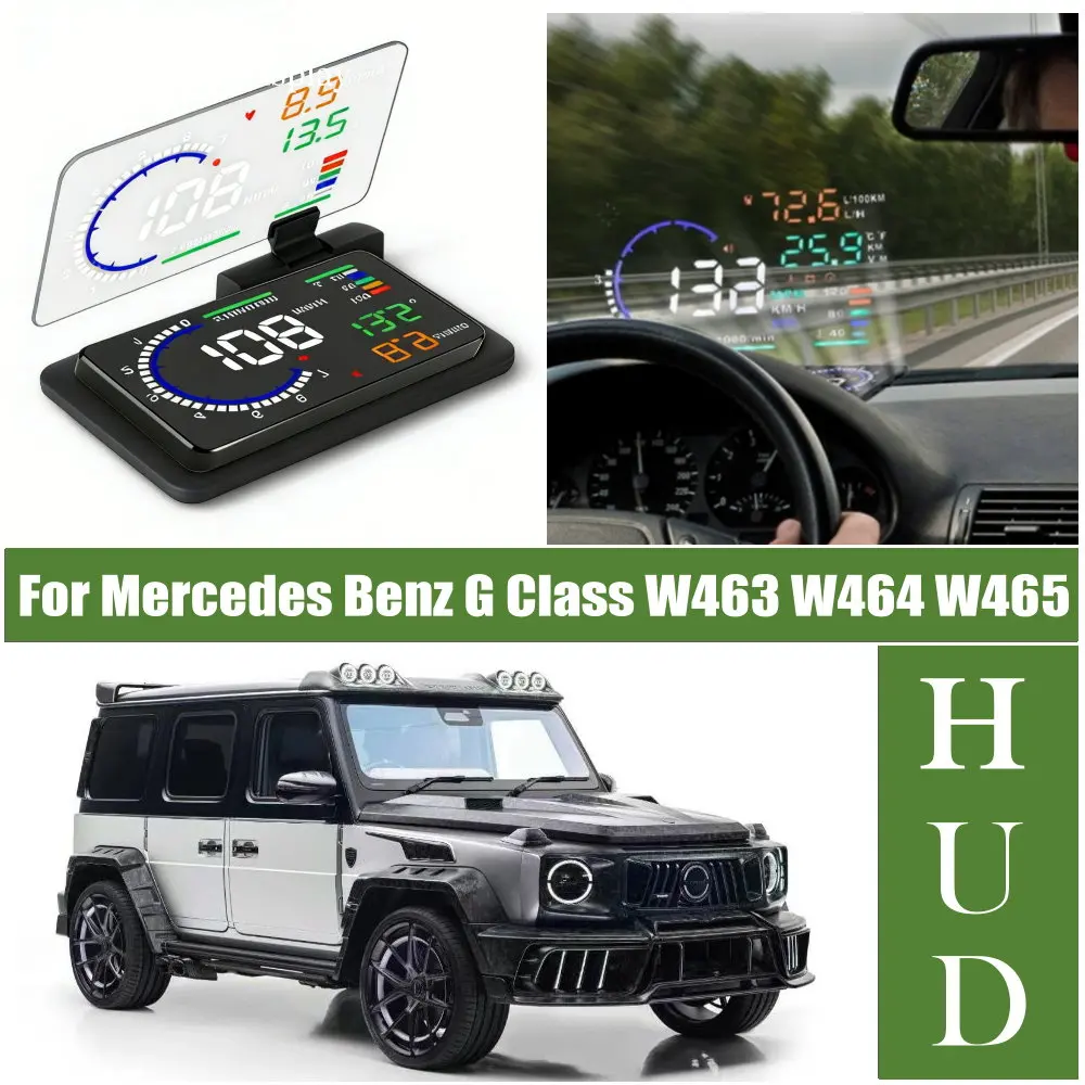 Car LED Windshield Projection HUD Head Up Display For Mercedes Benz G Class W463 W464 W465 2001-2026