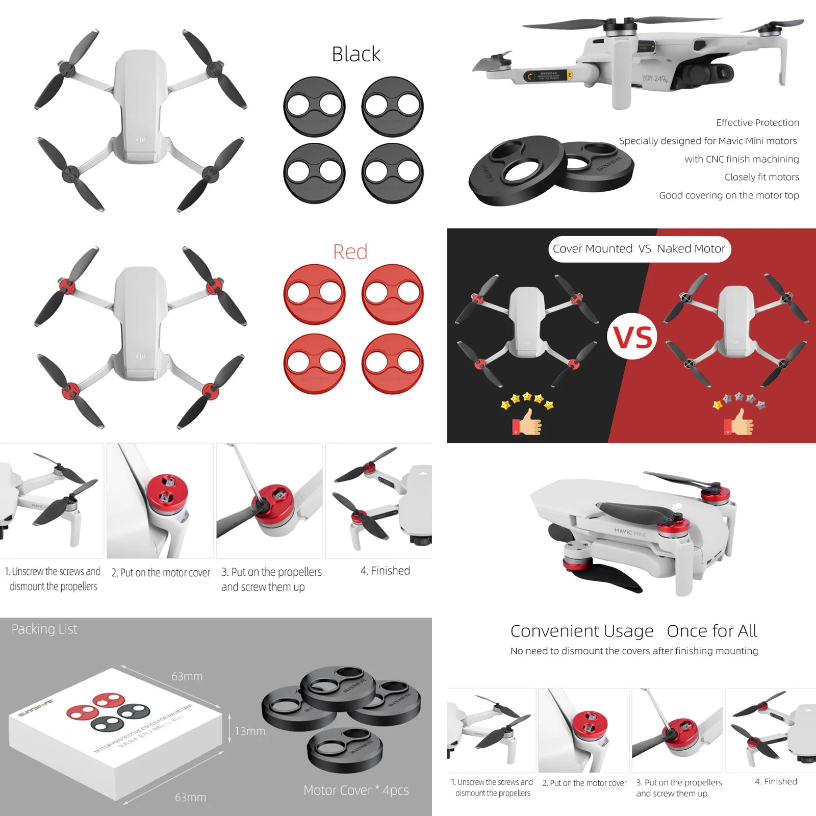

For DJI Mini 4/3 Pro Motor Cover For DJI Mini 4/3 Pro Motor Cover Effectively Prevents Debris Foreign Objects From Interfering