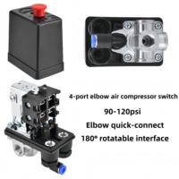 Elbow quick plug 180°rotatable interface air compressor pressure switch 90-120psi 4port electric air compressor tool accessories