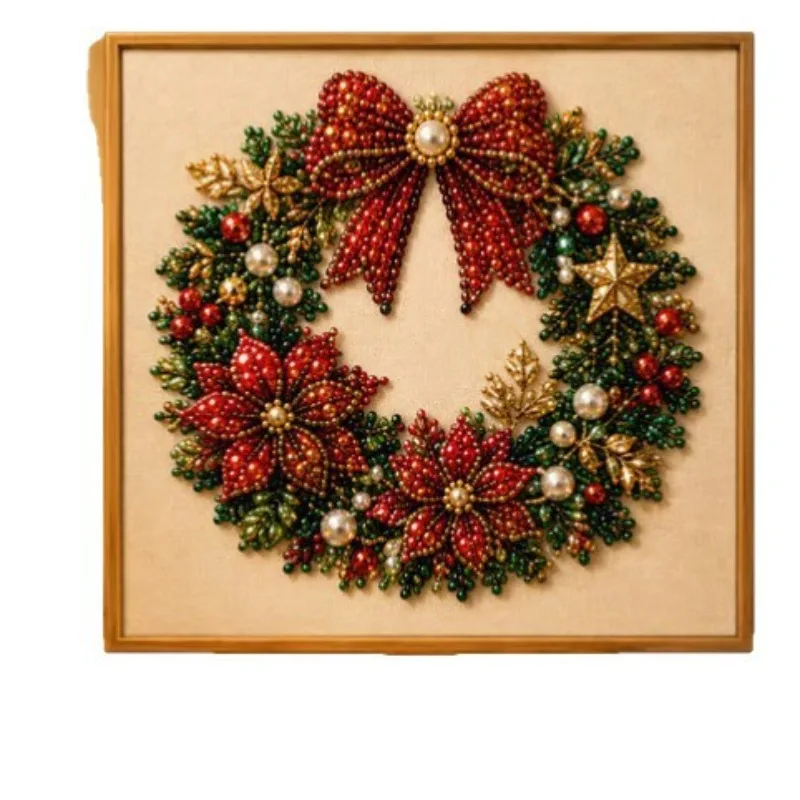 5D Diamond Painting Christmas Kit, DIY Full Drill Rhinestone Art for Adults, Home Wall Decor Holiday Gift