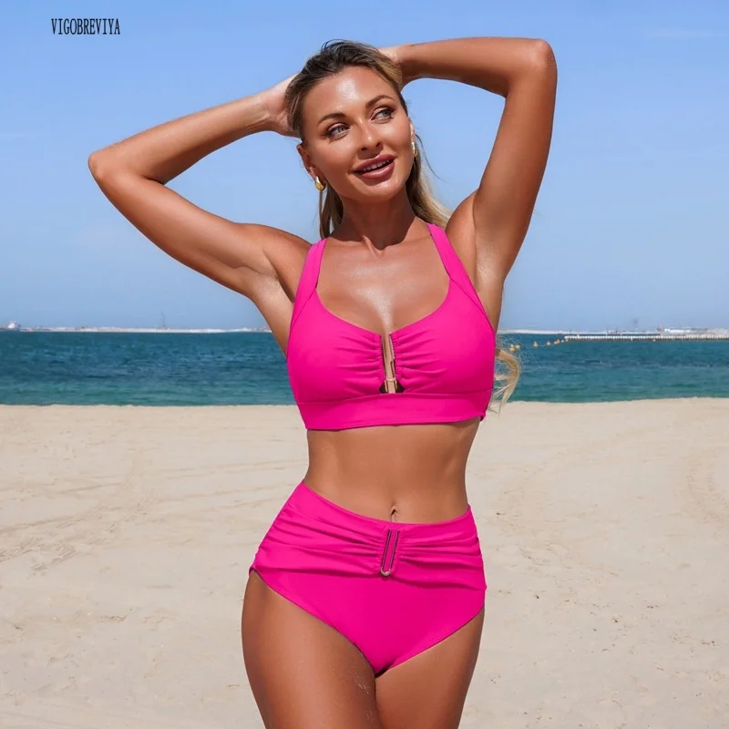 VigoBreviya Green High Waist Bikini Set Women Summer Hollowed Swimwear Female 2026 Tied Backless Swimsuit Ladies Bathing Suit - Image 4