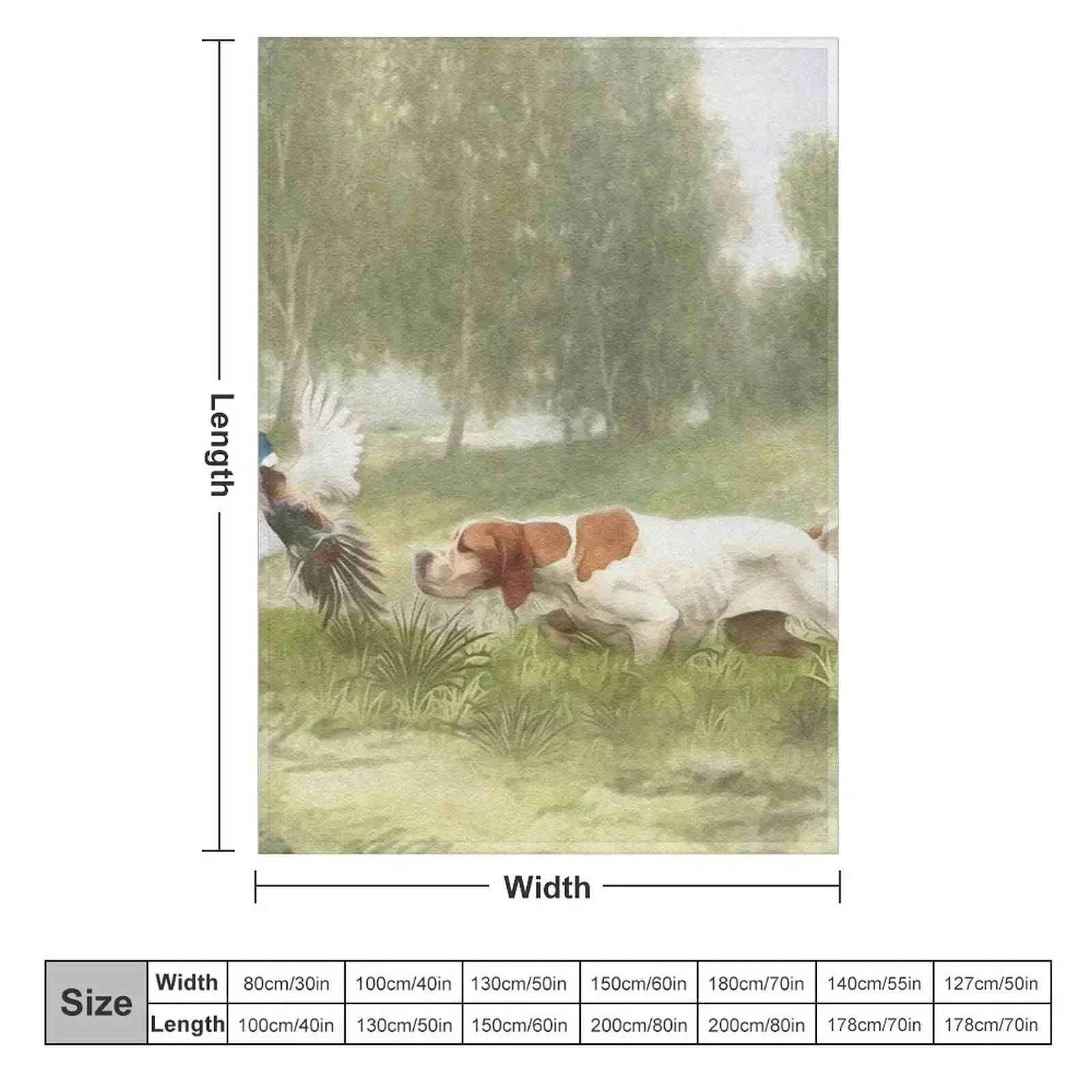 Pheasant Hunting with Pointer Throw Blanket couch cozy soft plush fuzzy picnic outdoor blanket