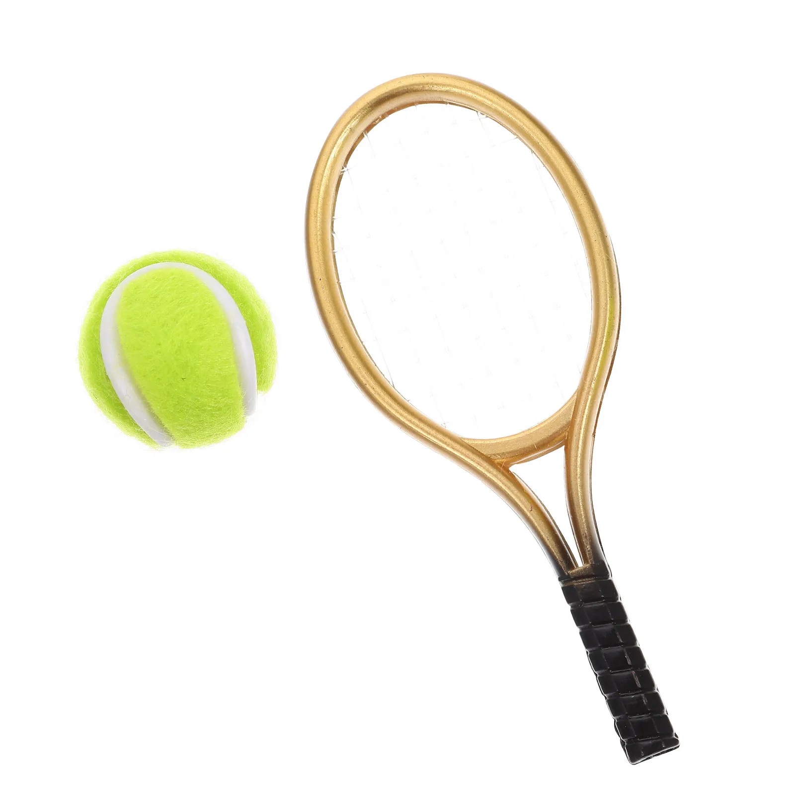 

1Set Mini Tennis Racket and Ball Set Ingenious Design Fine Workmanship Comfortable Grip Mini House Decoration Ornament Small