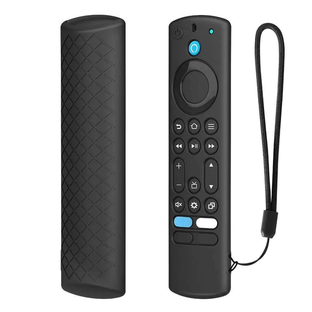 Shookproof Remote Control Case with Lanyard Silicone Remote Control Sleeve Dirt-resistant for Alexa Voice Fire TV Stick 4K 2nd