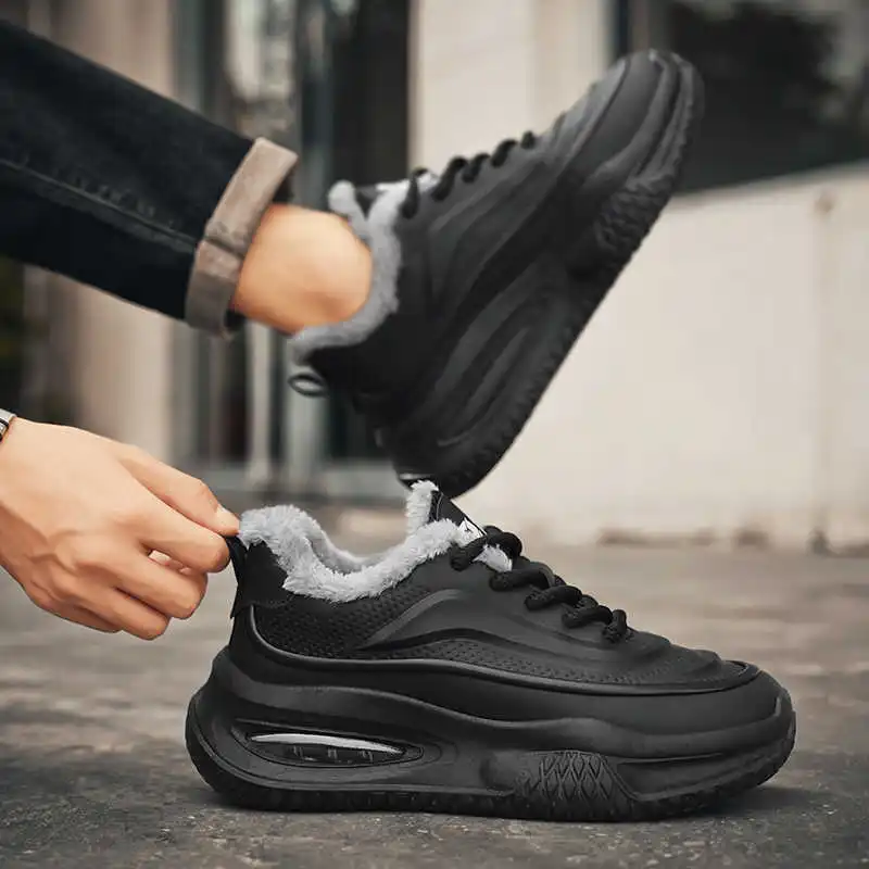 

Черные кроссовки на толстой подошве и тонком каблуке. Женские повседневные специальные туфли больших размеров. 42, 43, 44, 45, 46, спортивные кроссовки. Тенденции подарков Bity.