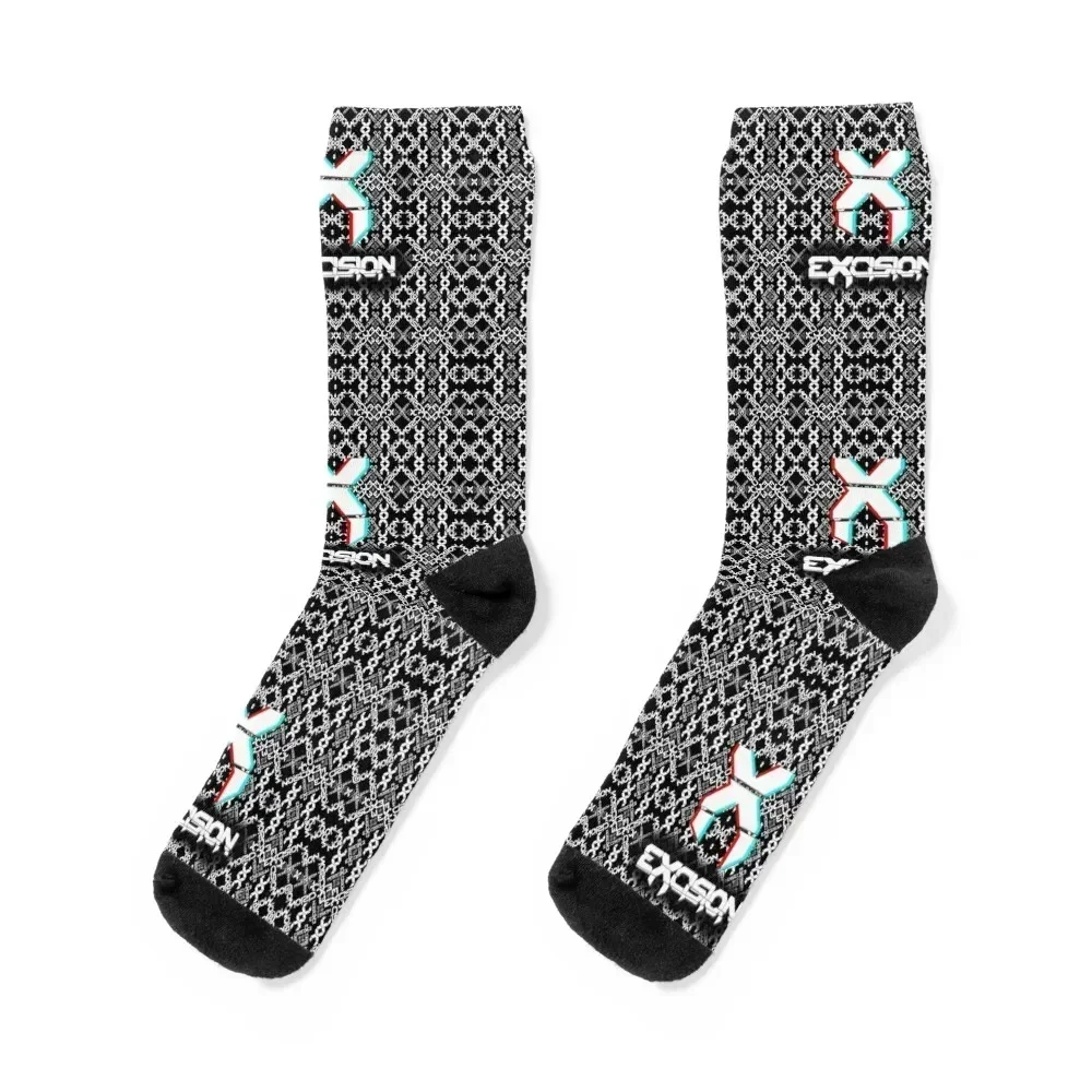 Excision Merch Pattern Design Socks winter thermal Stockings man Climbing designer brand Socks Male Women's