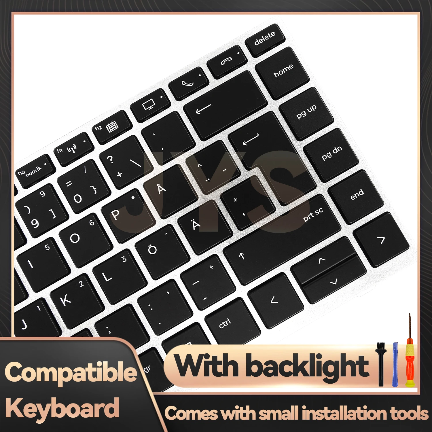 สําหรับ HP EliteBook 840 G5/840 G6/846 G5/745 G5/645 G6/ZBook 14u G5 G6 แล็ปท็อปเปลี่ยนคีย์บอร์ด backlit ภาษาสวีดิชรูปแบบ