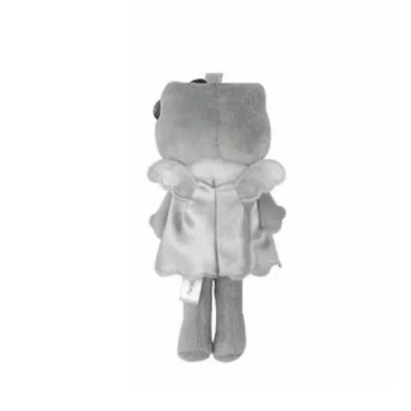 15CM Uroczy Kreskówkowy Kawaii Aniołek Szary Długie Nogi Czarna Spódniczka Długie Nogi Hello Kitty Pluszowa Lalka Brelok Zawieszka do Torby Zabawka Prezent