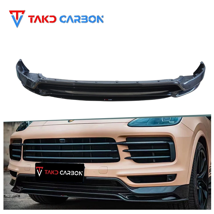 

Cayenne TAKD Carbon 100% Dry Carbon Fiber Material Front Bumper Lip for Porsches Cayenne 2018-UP