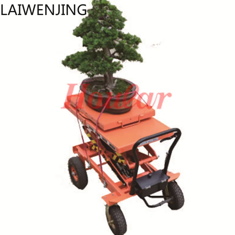 

HLZ lifting platform lawn mobile bonsai truck hydraulic hand push raising flower pot potted plant lifting truck
