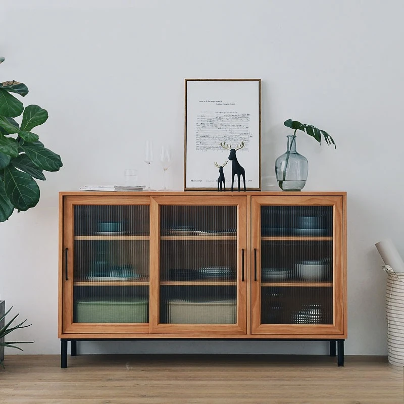 

Porch Kitchen Living Room Cabinet Glass Sliding Door Storage Living Room Cabinet Useful Cupboard Home Furniture Lemari XY40GZ