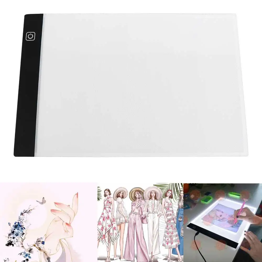 Almohadilla de copia de dibujo Led regulable de 3 niveles A4 Led A4 almohadilla de copia de dibujo tablero de dibujo transparente acrílico pintura educativa