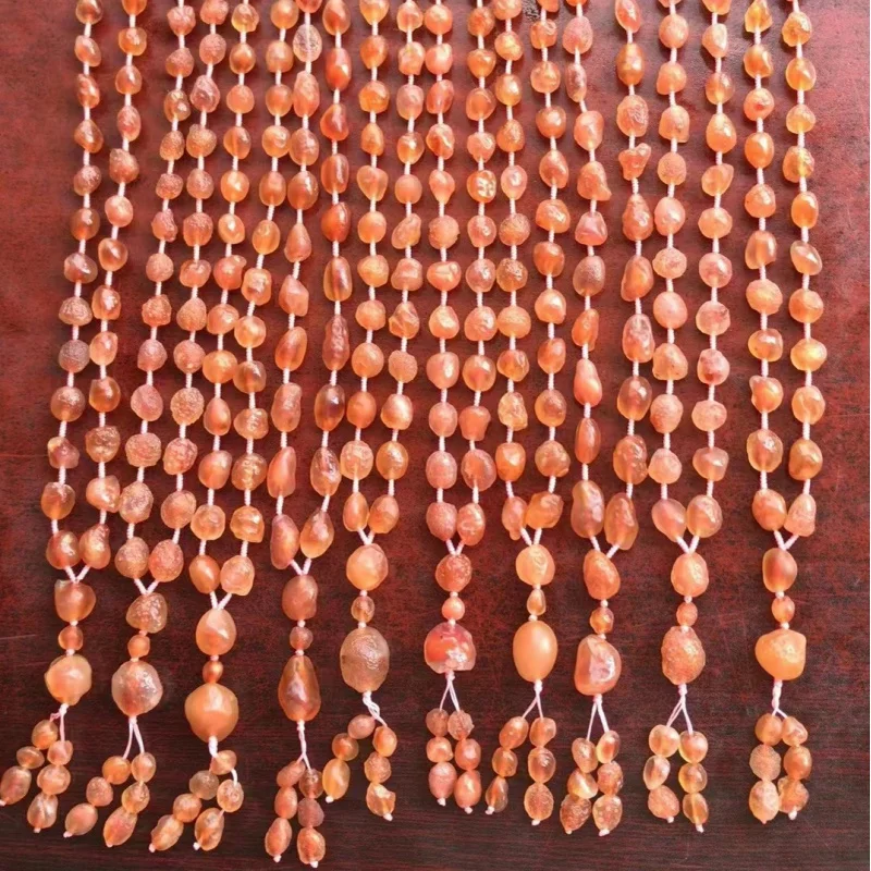 Factory Natural Alashan Gobi Rough Stone Sugar Heart Agate Necklace