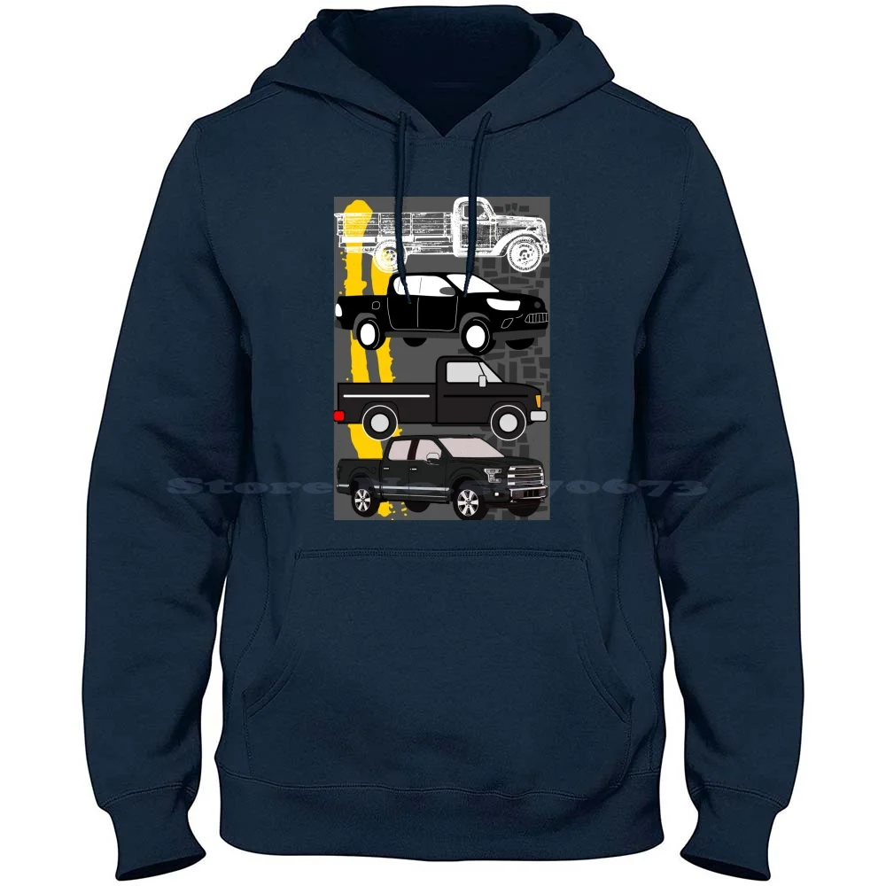 Trucks 100% Pure Cotton Hoodie Tshirt Trucks Ram Pickup Truck Lover Truck Fan Road Street Tires Wheels