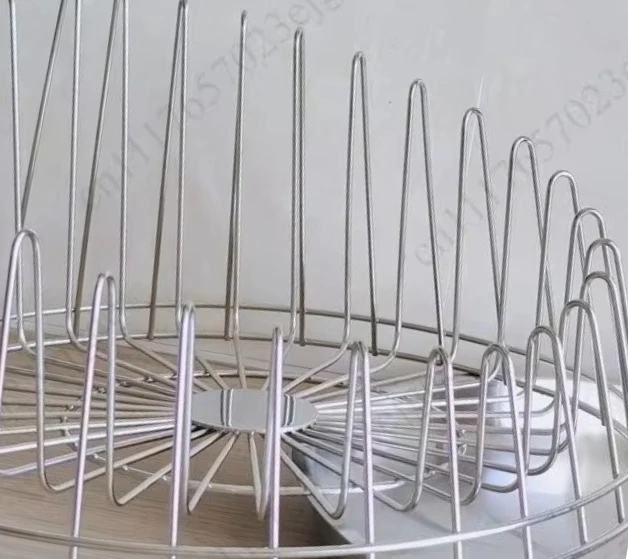 Round Dish Drying Rack for Kitchen Counter Wine Glass Holder with Drainage Tray Space-Saving Cup/Plate Organizer Chopstick Tube