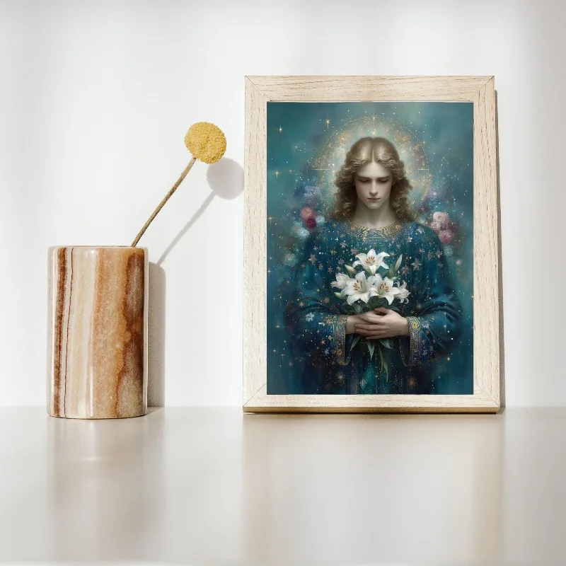 Archangel Michael Gabriel Raphael Canvas Print Wall Art Poster Neo-Byzantine Sacred Art Modern Religious Home Church Decor Gift