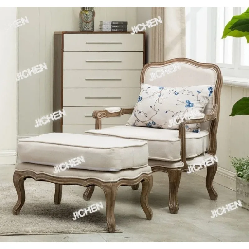 XQ أريكة كرسي الاستجمام الفرنسي الشمال شقة صغيرة النسيج عالية الظهر كرسي ضوء فاخر البراز الأمريكية القديمة واحدة الأوروبية Pasto