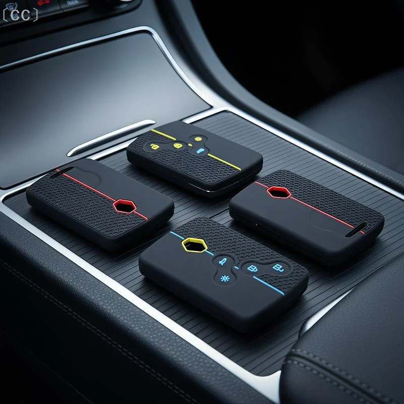 〔CC〕IP44 Waterproof Silicone Car Key Case 4 Button Anti-scratch Key Cover Fit for Megan 3 Laguna Fluence NEMA Clio〔88〕