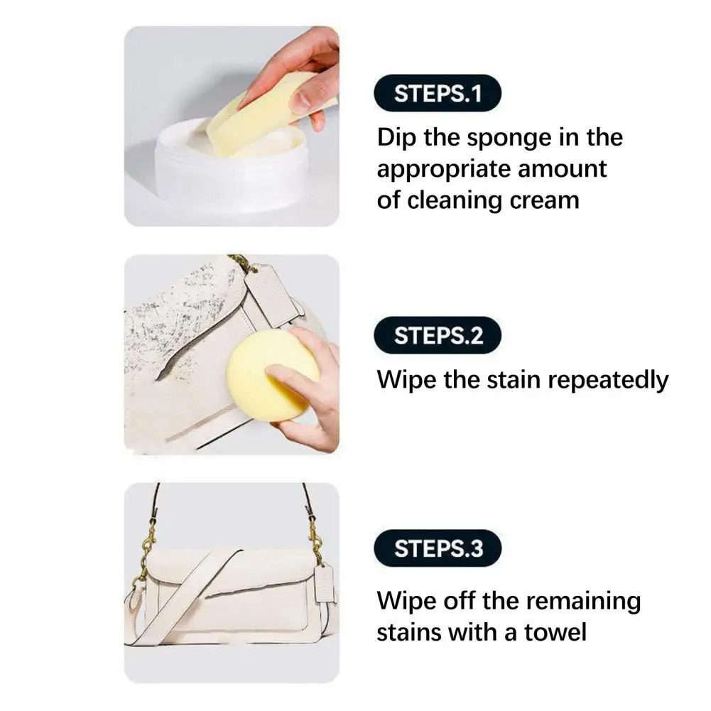 Pasta per scarpe crema per la rimozione della polvere crema detergente per scarpe Versatile con ingredienti sicuri spugna facile da usare per multifunzionale