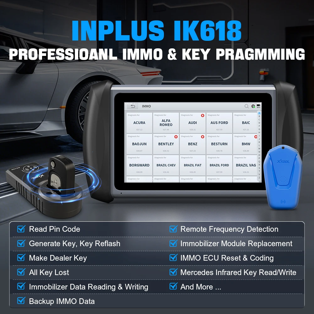 Picture 4: XTOOL IK618 IMMO Key Programming Tools With KC100 For Add Key All Key Lost, Backup IMMO Data Programmer Key ECU Coding Full Systems Car Diagnostic Tool CAN FD FCA Autoauth, 2 Years Free Update