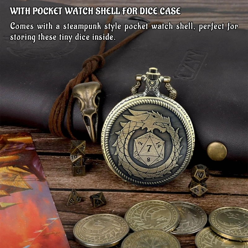 Mini Polyhedral Set Pocket Watch Case Polyhedral Micro Cubes Micro Dices Set image 4