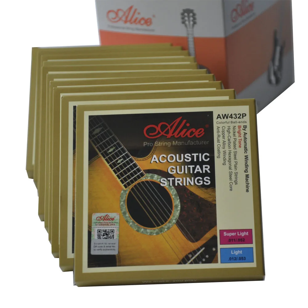 

Wholesale 10 Sets Alice AW432P Steel Strings Anti Rust Colorful Ball End for Acoustic Guitar