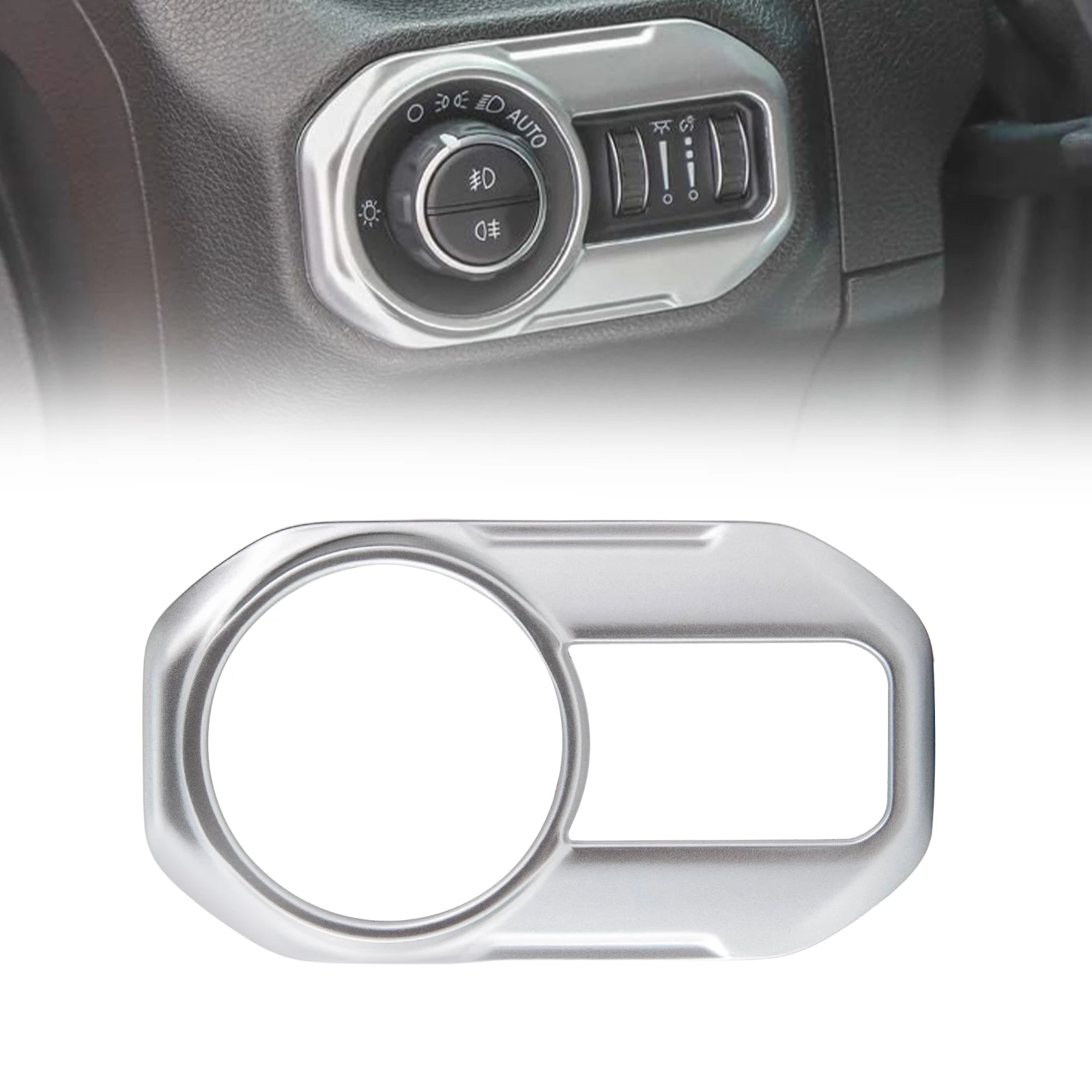 

Car Headlight Lamp Switch Button Decoration Fiber Texture For Jeep Wrangler JL 2018-2021 and Jeep Gladiator JT 2020-2021
