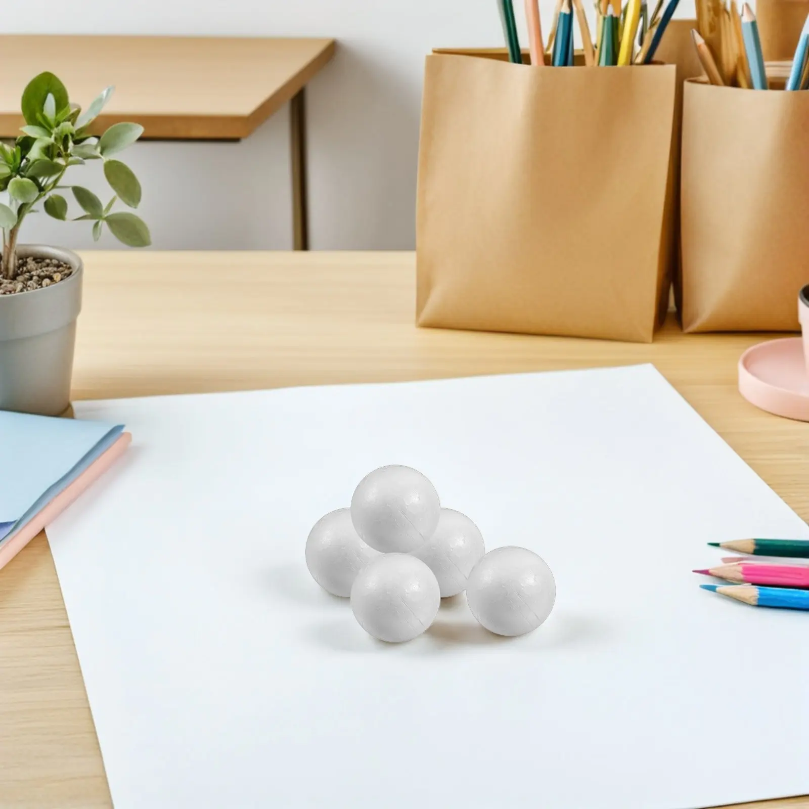 

150Pcs White Foam Balls 4Cm Paintable Craft Spheres Solid Structure Smooth Surface for Wedding Craft Supplies School Art