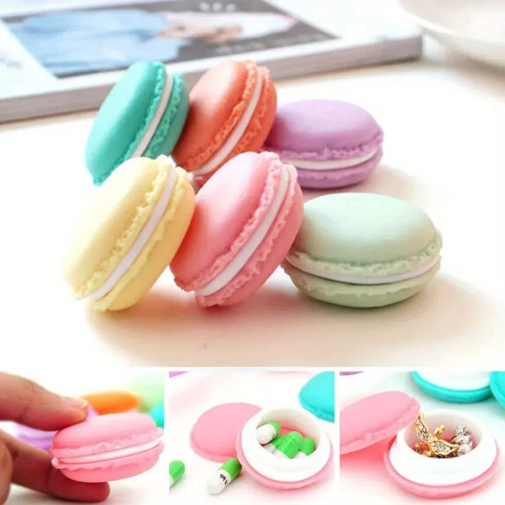 6pcs Random Colors Macaron Storage Box Candy Organizer for Eraser Gift Home Small Macaron Jewelry Storage Box