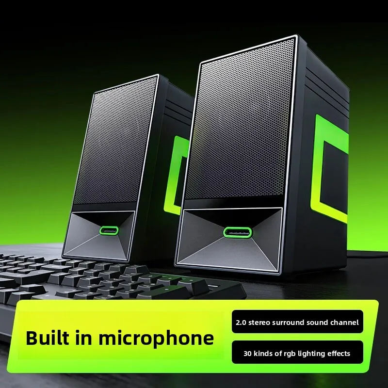 

Computer audio speakers, Bluetooth 5.3 desktop notebook built-in microphone stereo home desktop to the box